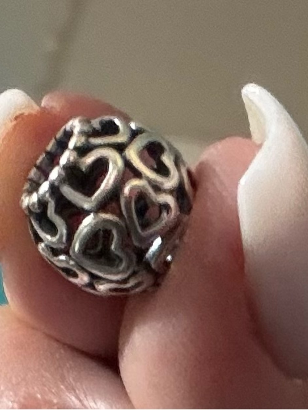 Pandora Silver Openwork Heart Charm